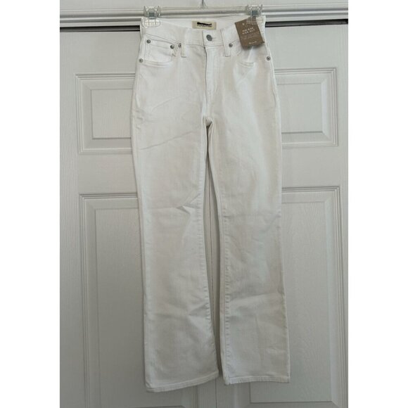 Madewell Mid Rise Kick Out Ankle Length Jeans Pure White Womens Size 23 - Picture 5 of 15